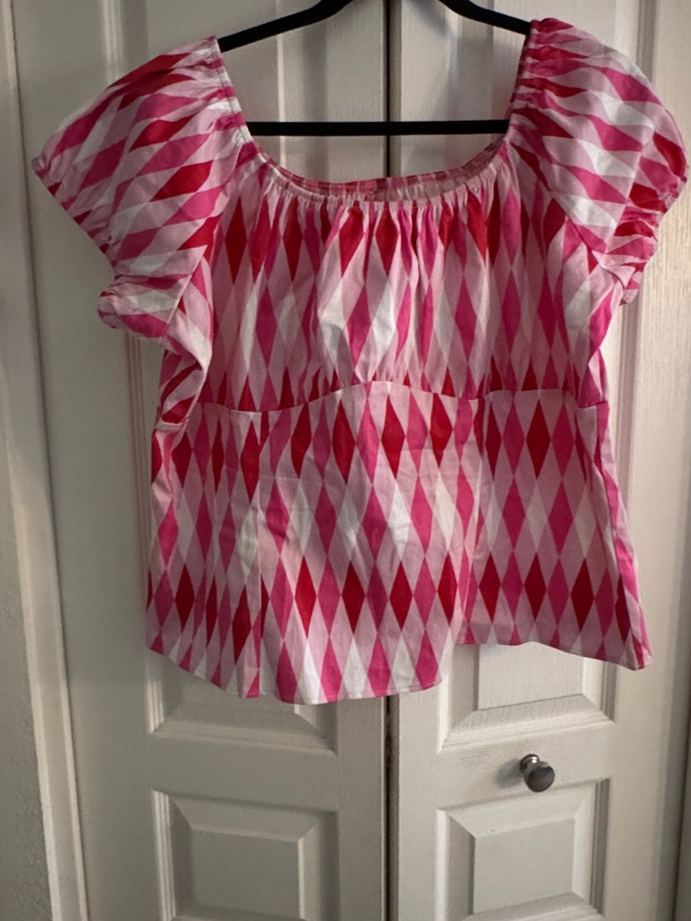 EUC Sz 3X Pinup Couture Harlequin Peasant Top